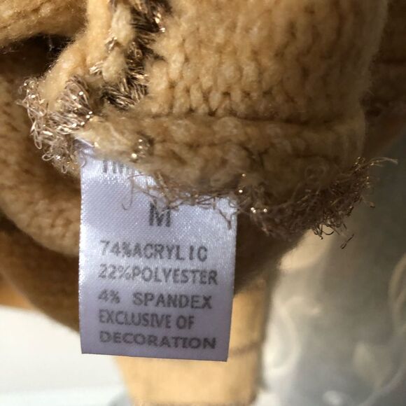 Anthropologie THML metallic Striped Pullover Knit Sweater women Size Medium - Picture 7 of 10